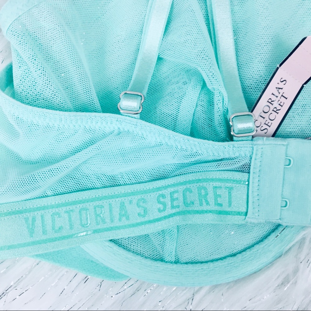 Victoria’s Secret Pastel Mint mesh lace bra 32D - Picture 8 of 10